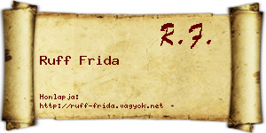 Ruff Frida névjegykártya
